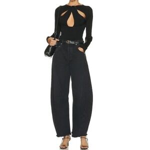 Citizens Of Humanity Black High-Rise Wide-Leg Jeans